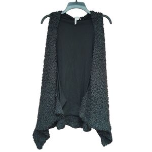 EUC BCBGeneration Black Textured Open Cardigan Vest Size M
